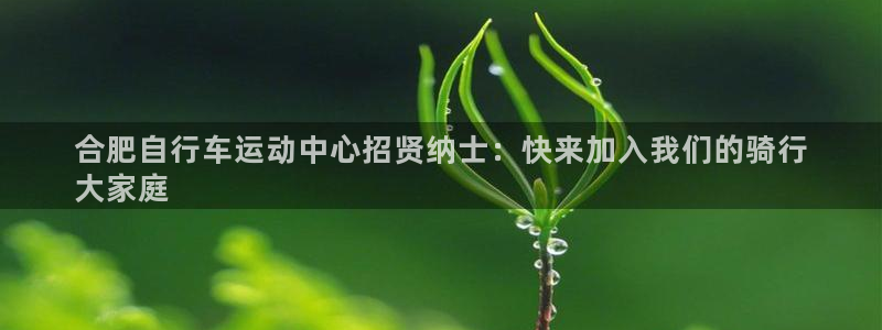 尊龙凯时 - 人生就是搏!|合肥自行车运动中心招贤纳士:快来加入我们的骑行
大家庭(图1) 尊龙凯时 - 人生就是搏!